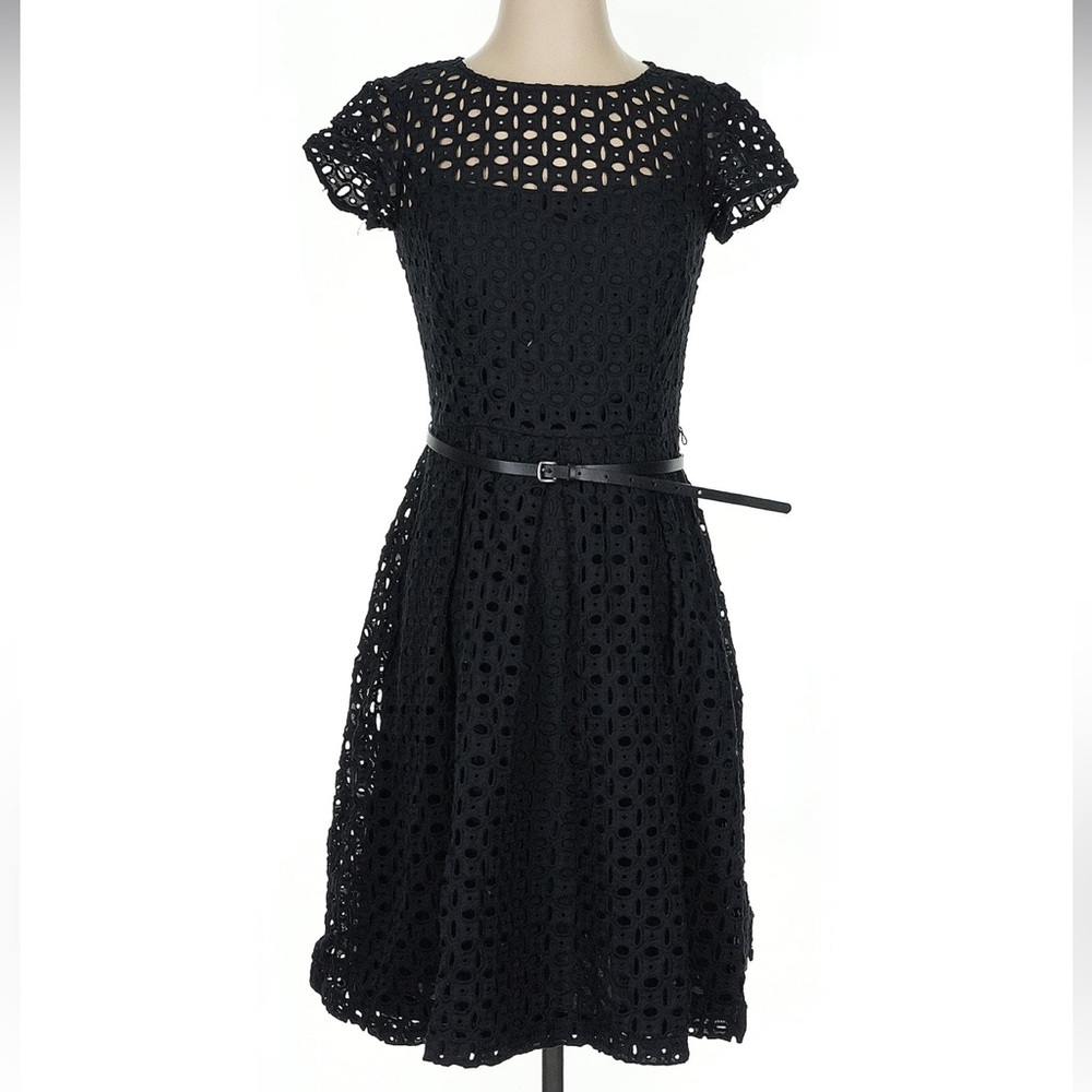 Ellen Tracy black eyelet dress, 14